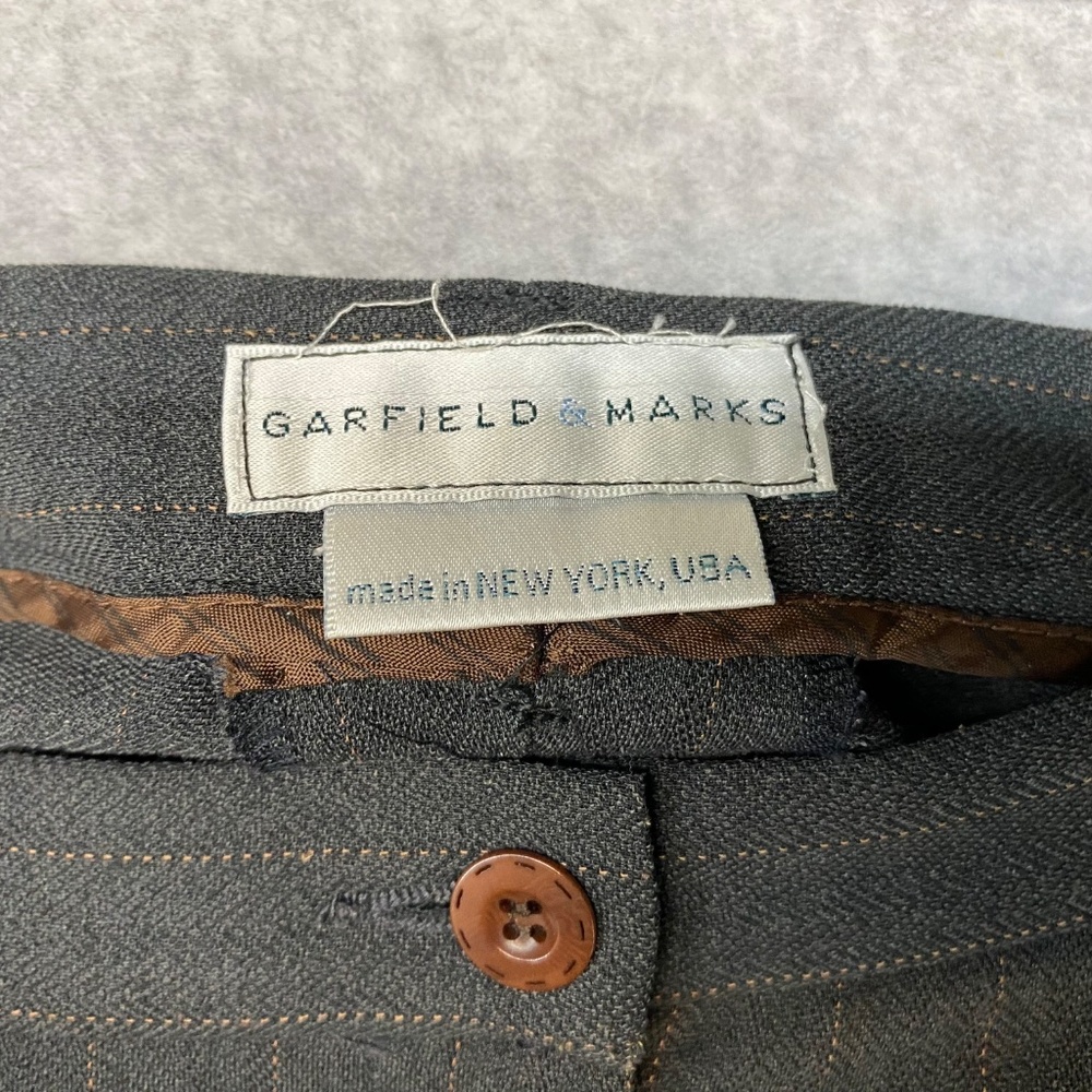 Garfield & Marks Size 10 • Brown Pinstripe Pantsuit • 2 Piece Jacket Pants - Picture 15 of 16